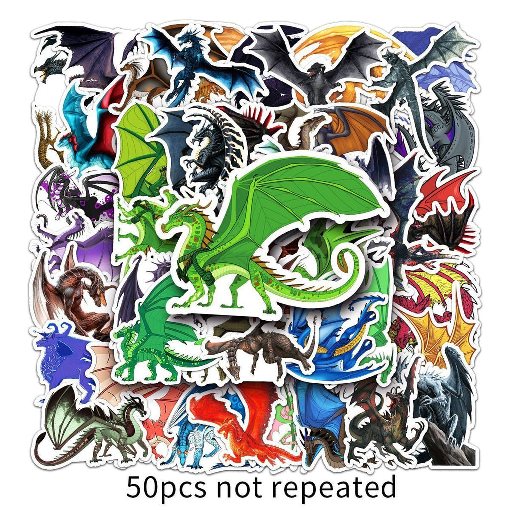 50 Dragon Stickers for Laptops Water Bottles & Notebooks