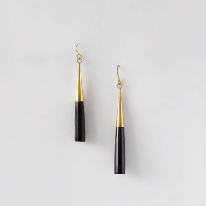 Brass & Horn Drop Hook Earrings | Lulu