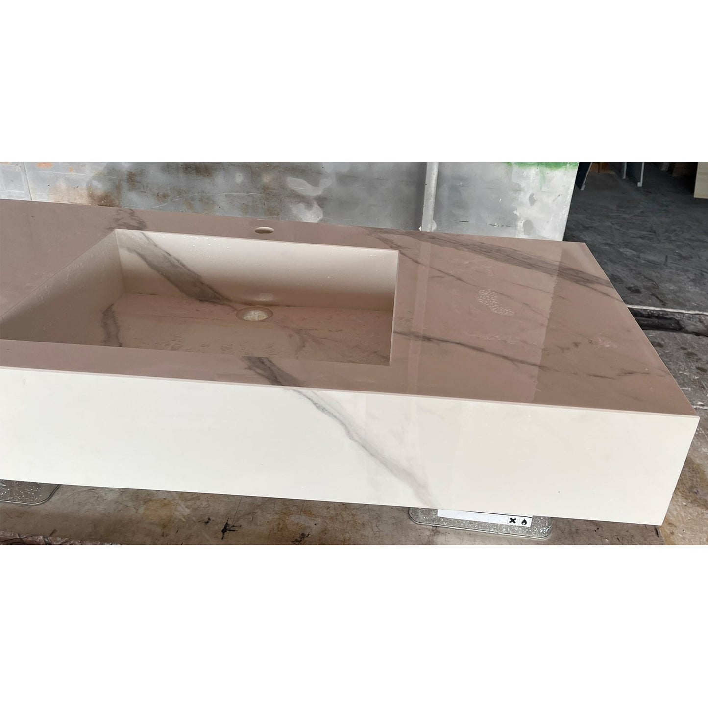 Handcrafted Extra Statuario Italian Engineered Porcelain Kitchen Sink