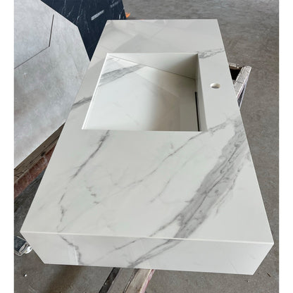 Handcrafted Extra Statuario Italian Engineered Porcelain Kitchen Sink