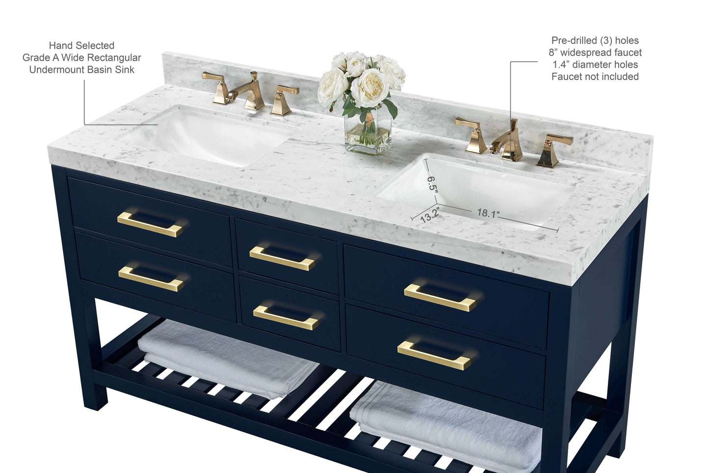 Elizabeth 60" Bath Vanity Set