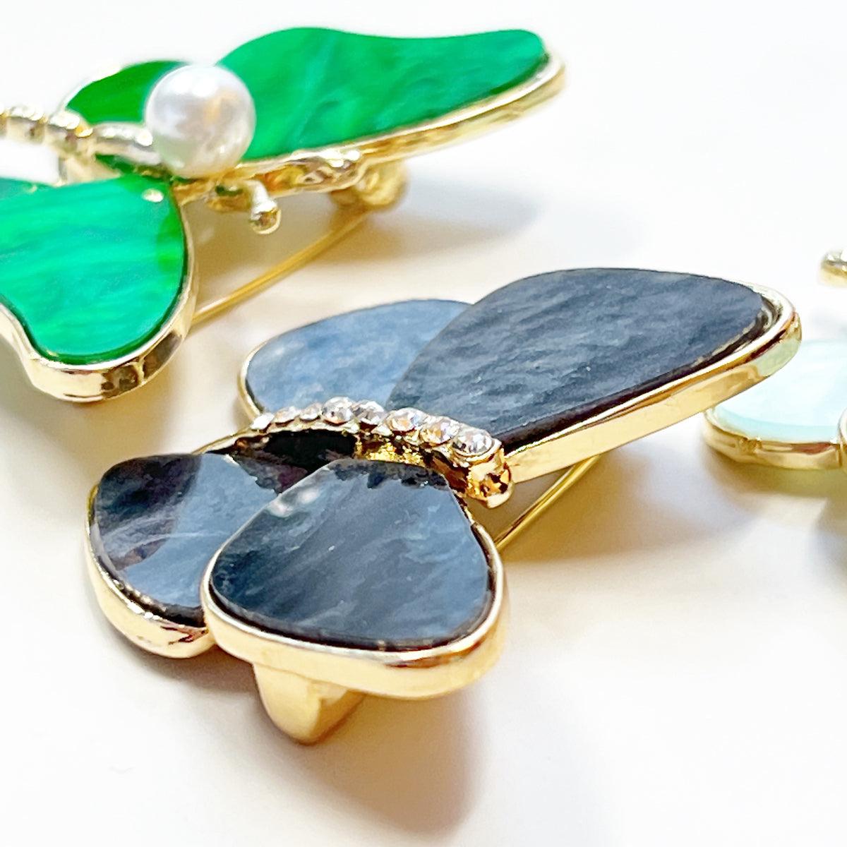Fashion Butterfly Brooch Set – 3-Piece Elegant Pin Accessories