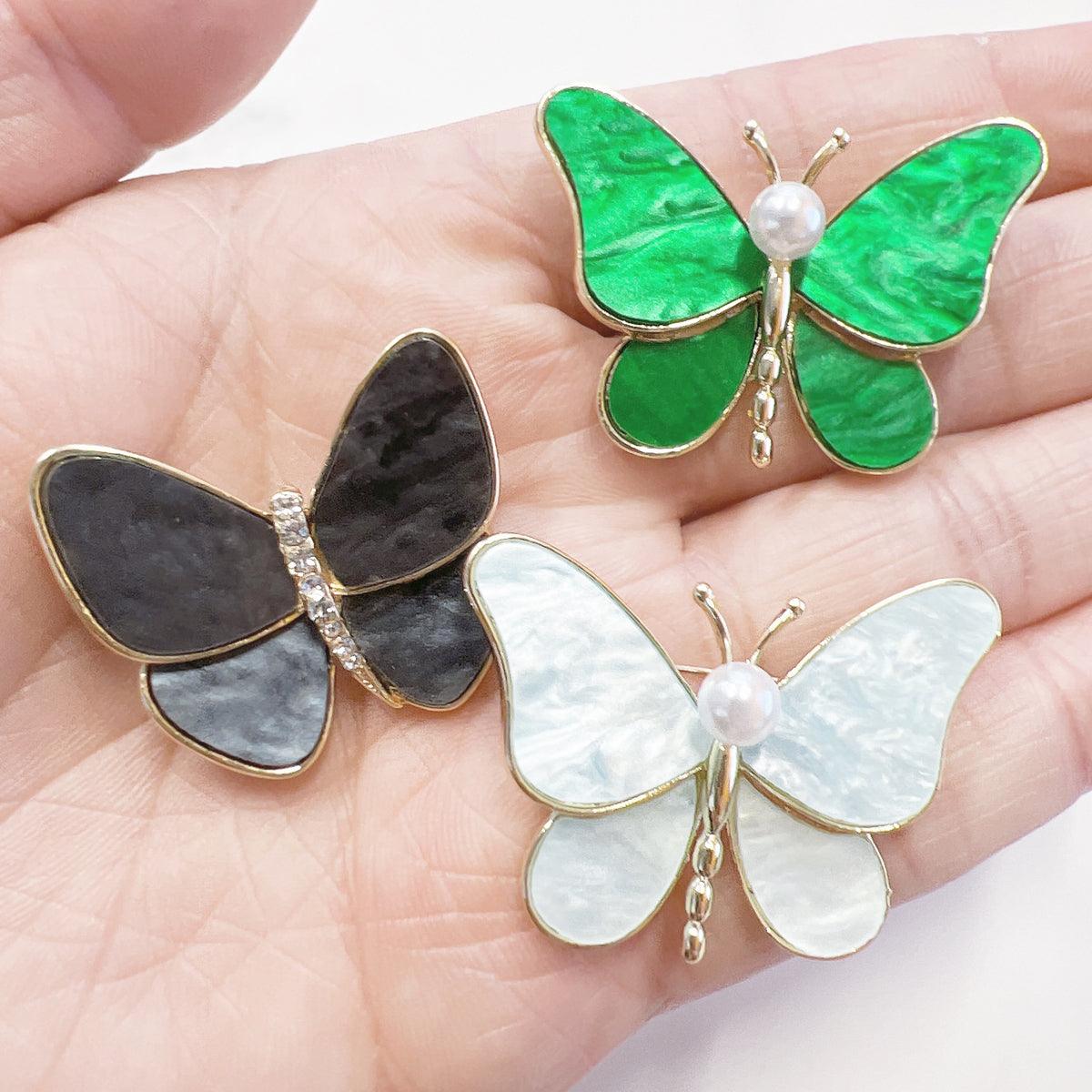 Fashion Butterfly Brooch Set – 3-Piece Elegant Pin Accessories