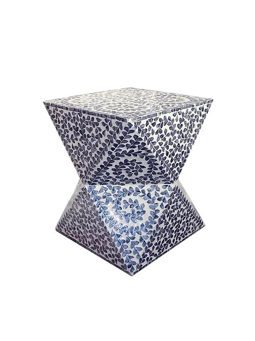 Mother of Pearl Inlaid Geometric Coffee Table - Ethnic Patterned Contemporary