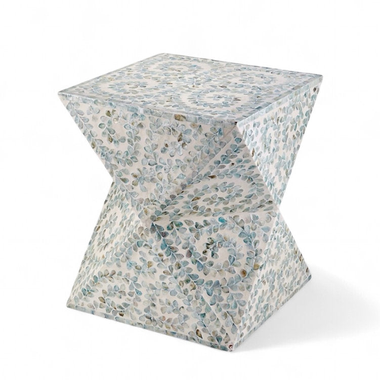 Mother of Pearl Geometric Coffee Table 16x16x20 - Ethnic Pattern