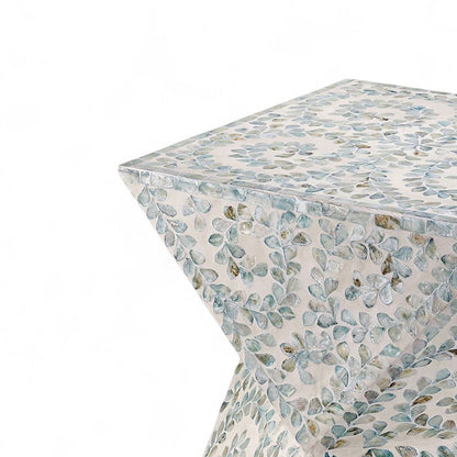 Mother of Pearl Geometric Coffee Table 16x16x20 - Ethnic Pattern