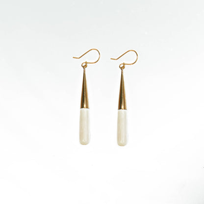 Brass & Horn Teardrop Dangle Earrings | Guru