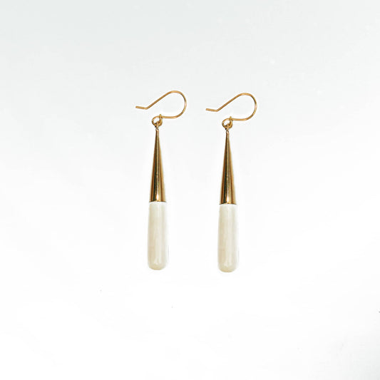 Brass & Horn Teardrop Dangle Earrings | Guru