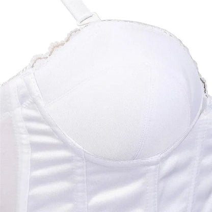 Sexy Straps Halter Overbust Corset Lingerie Top Wedding Black/White Cotton with Cup Body shaper Hot Corset Bustier Underwear