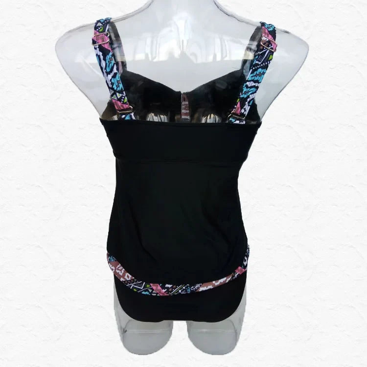 Summer Swimwear for Women Tankini Swimsuit Vintage Push Up Bathing Suit 3XL Blue Black Beachwear Female Women's Swimwear 2019