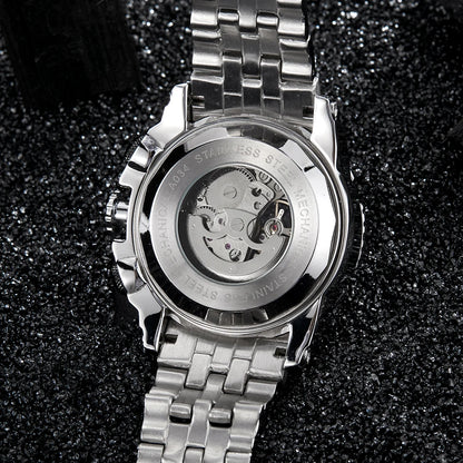 Big Dial Automatic Mechanical Watch Men Stainless Steel Bracelet Russia Brazil Wrist Watches Mens Luxury Gold Silver Wristwatch