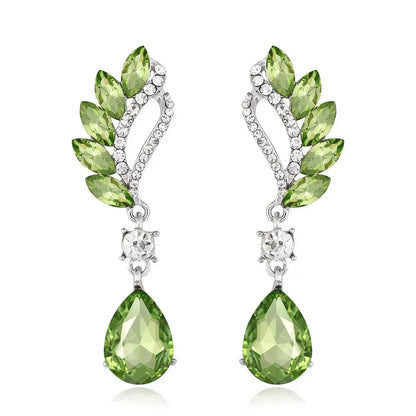 TREAZY Fashion Crystal Wedding Drop Earrings for Women Silver Color Bridal Dangle Earrings Brides Gifts Birthday Party Jewelry