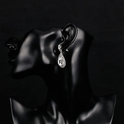 TREAZY Fashion Crystal Wedding Drop Earrings for Women Silver Color Bridal Dangle Earrings Brides Gifts Birthday Party Jewelry
