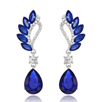 TREAZY Fashion Crystal Wedding Drop Earrings for Women Silver Color Bridal Dangle Earrings Brides Gifts Birthday Party Jewelry