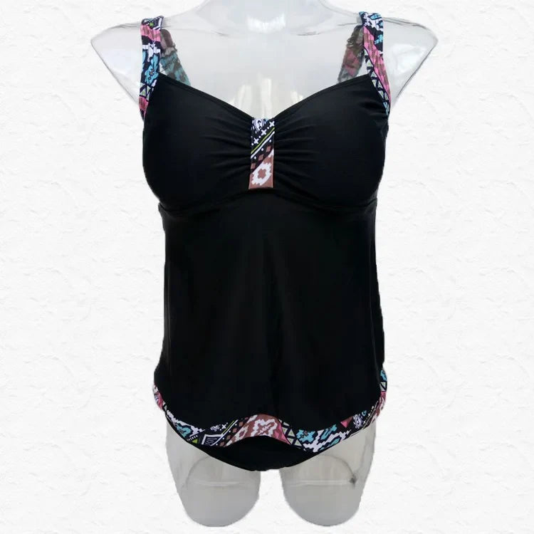Summer Swimwear for Women Tankini Swimsuit Vintage Push Up Bathing Suit 3XL Blue Black Beachwear Female Women's Swimwear 2019