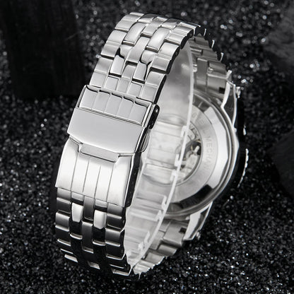 Big Dial Automatic Mechanical Watch Men Stainless Steel Bracelet Russia Brazil Wrist Watches Mens Luxury Gold Silver Wristwatch