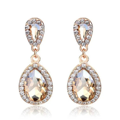 TREAZY Fashion Crystal Wedding Drop Earrings for Women Silver Color Bridal Dangle Earrings Brides Gifts Birthday Party Jewelry