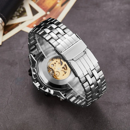Big Dial Automatic Mechanical Watch Men Stainless Steel Bracelet Russia Brazil Wrist Watches Mens Luxury Gold Silver Wristwatch