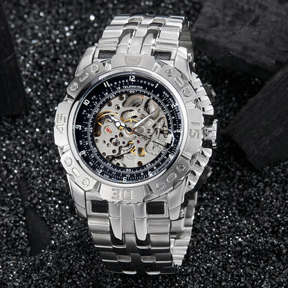 Big Dial Automatic Mechanical Watch Men Stainless Steel Bracelet Russia Brazil Wrist Watches Mens Luxury Gold Silver Wristwatch