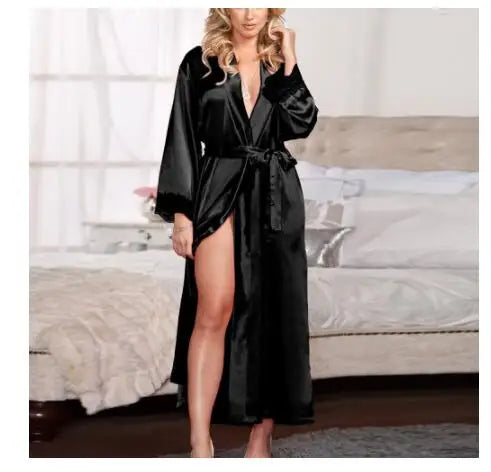 Fashion Loose Soft Comfortable Night Robe Women Belt Bathrobe Women's Sleep Sexy Sleepwear Shift 2017 Select 3 Color