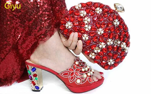 doershow Italian Shoe and Bag Set New 2024 Women Shoes and Bag Set In Italy blue Italian Shoes with Matching Bag  HTG1-3
