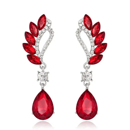 TREAZY Fashion Crystal Wedding Drop Earrings for Women Silver Color Bridal Dangle Earrings Brides Gifts Birthday Party Jewelry