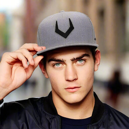 Unisex Grey Wool Snapback
