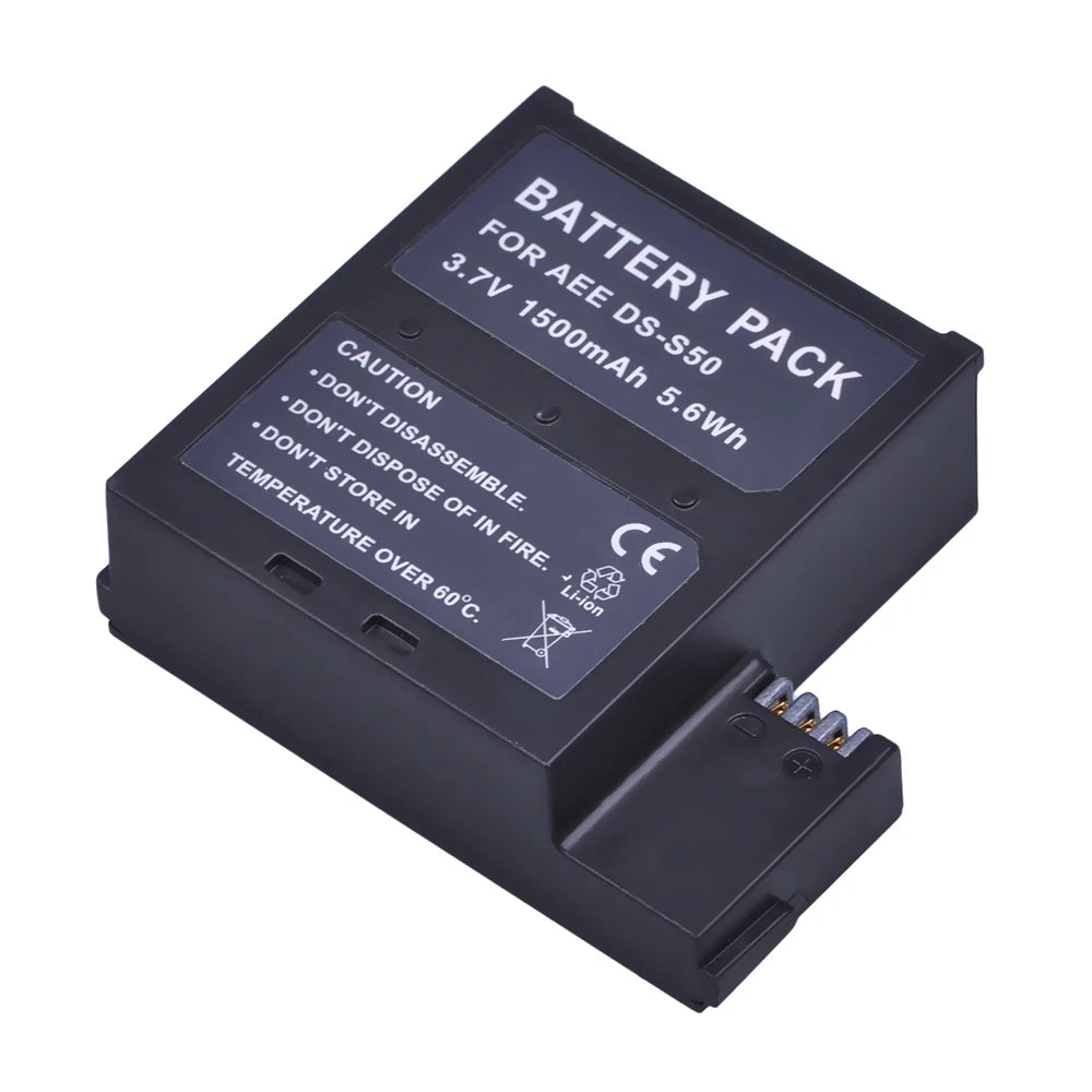 1500mAh DS-S50 DSS50 Battery for AEE DS-S51 S70 S71 D33 Veho VCC-A034-SB camera Li-ion Rechargable Battery
