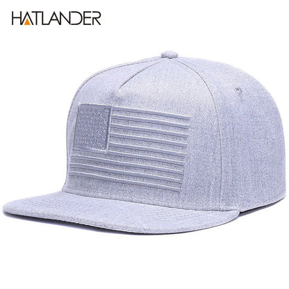 Raised Flag Embroidery Snapback Cap