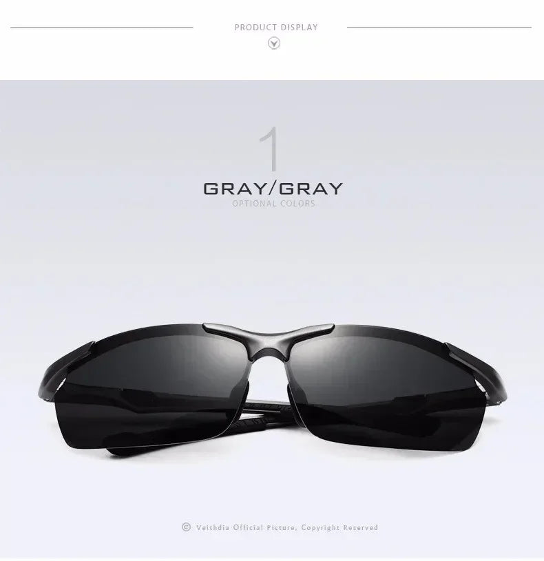 VEITHDIA Brand Designer Men's Sunglasses Aluminum Magnesium Polarized UV400 Sun Glasses Cycling Sports Male Outdoor Eyewear 6592