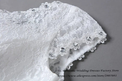Plus size Vestidos De Novia Real Photo Red pure White Lace O-neck Sequins Wedding Dresses Cheap Princess Bride Gowns Frock HS587