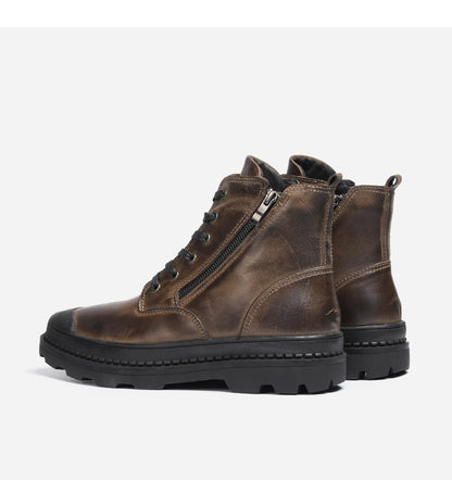Natural Cow Leather Men Winter Boots Handmade Retro Men Boots Genuine Leather Men Winter Shoes #JM9550
