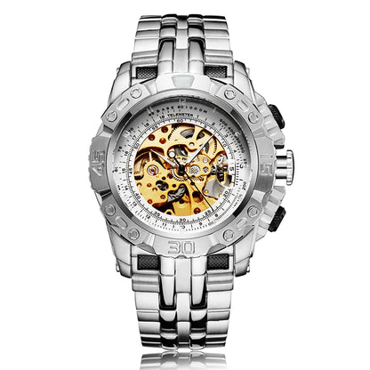 Big Dial Automatic Mechanical Watch Men Stainless Steel Bracelet Russia Brazil Wrist Watches Mens Luxury Gold Silver Wristwatch