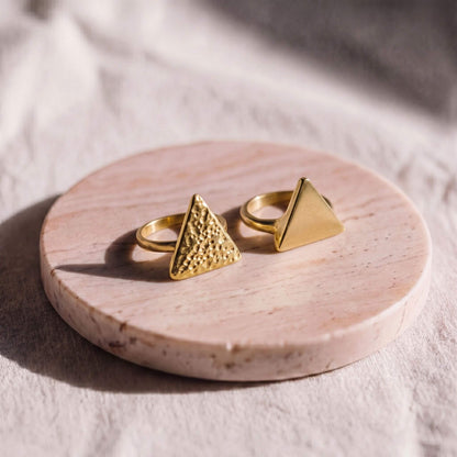 Hammered Smooth Triangle Ring | Pambo
