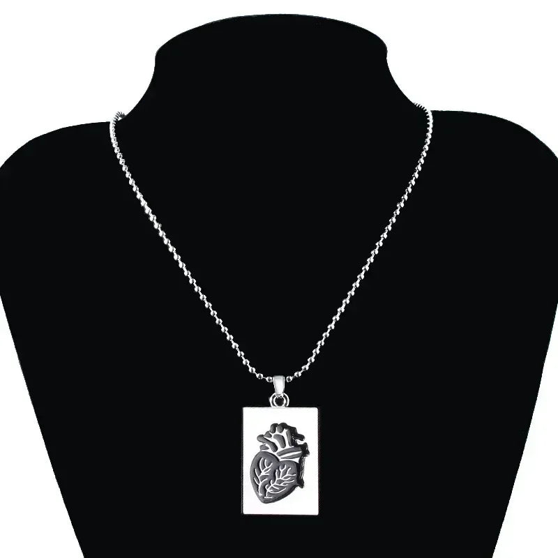 Pair Of Lovers Fashion Puzzle Anatomical Heart Necklaces Pendants Stainless Steel Chain Couple Collares Women Valentine Day Gift