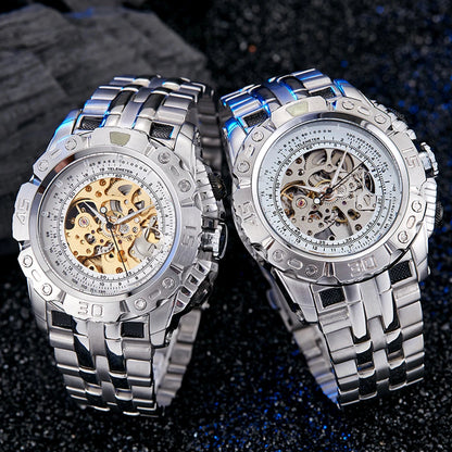 Big Dial Automatic Mechanical Watch Men Stainless Steel Bracelet Russia Brazil Wrist Watches Mens Luxury Gold Silver Wristwatch