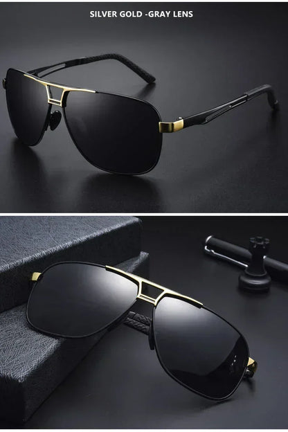 Top Quality Square Retro Photochromic Aluminum Sunglasses Men Polarized Driving Women Sun Glasses For Men Brown Oculos de sol