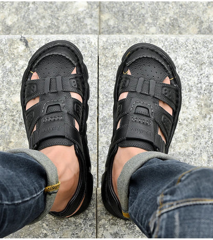 Genuine Leather Casual Shoes For Men High Quality Classic Men Sandals Summer Outdoor Walking Men Sneakers Breathable Men Sandals