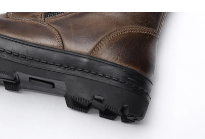 Natural Cow Leather Men Winter Boots Handmade Retro Men Boots Genuine Leather Men Winter Shoes #JM9550