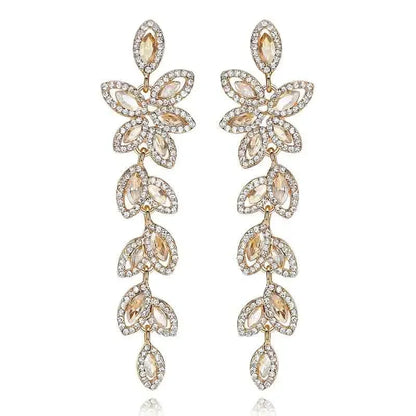 TREAZY Fashion Crystal Wedding Drop Earrings for Women Silver Color Bridal Dangle Earrings Brides Gifts Birthday Party Jewelry