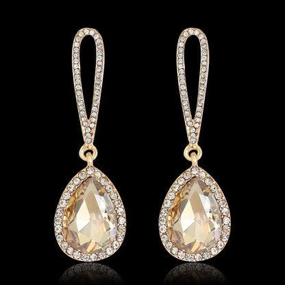 TREAZY Fashion Crystal Wedding Drop Earrings for Women Silver Color Bridal Dangle Earrings Brides Gifts Birthday Party Jewelry