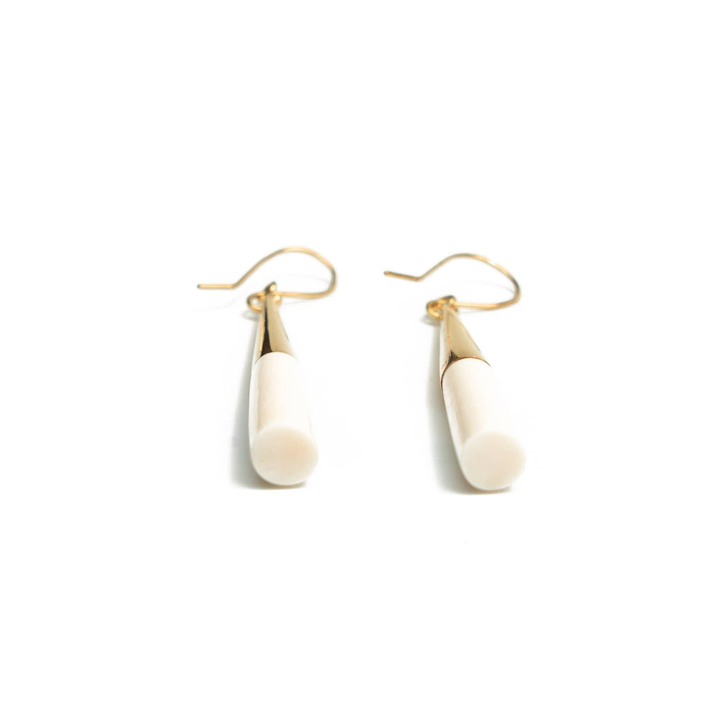 Brass & Horn Drop Hook Earrings | Lulu