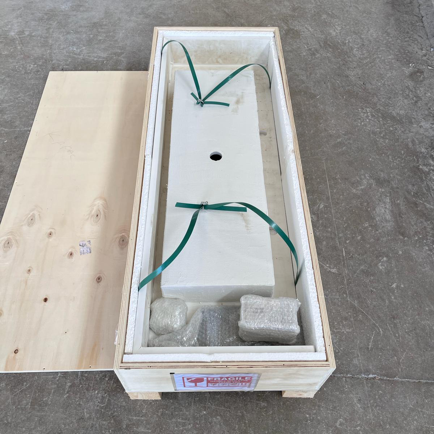 White Quartz Monolithic Contemporary Trough Sink - Handcrafted