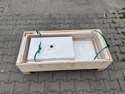 Handcrafted Travertine Bathroom Sink - Custom Vein Cut Natural Stone