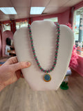 Cool Girl Beaded Necklace with Charm