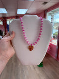 Lover Forever Beaded Necklace with Charm