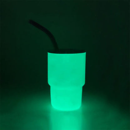 3oz Sublimation Glow In Dark shot glass Tumbler double insulated with stainless straw