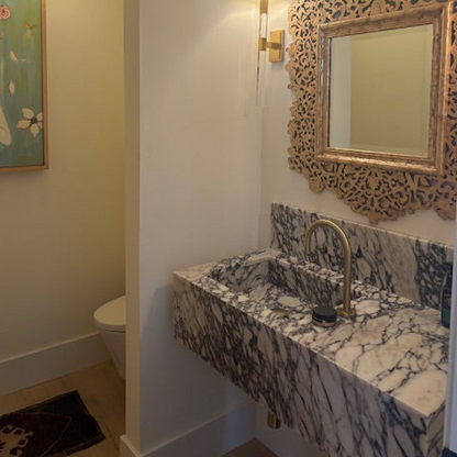 Burgundy Calacatta Viola Marble Sink - Handcrafted Artisanal