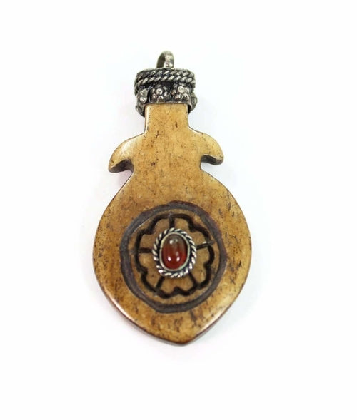 Fish Flower Tribal Pendant Necklace Boho Stone Charm