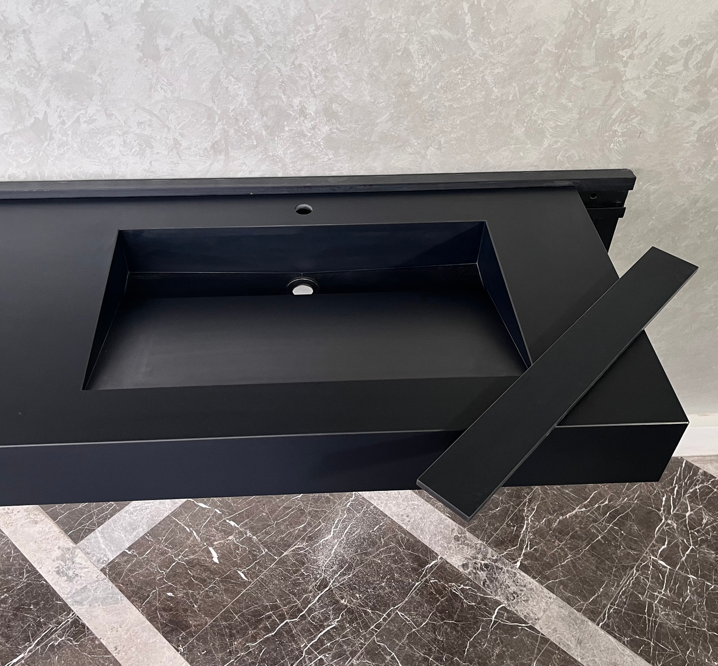 Absolute Black Engineered Stone Kitchen Sink - Premium Handcrafted Infinity Design